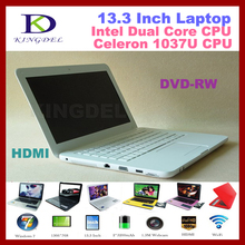 640GB HDD 13 inch Laptop notebook wirh Intel Celeron 1037U Dual core 1.8Ghz,2GB RAM, DVD Burner, WIFI, Webcam ,windows 7 OS