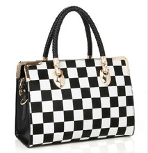 Free shipping 2014 new arrival handbag women s Shoulder Messenger handbag plaid bucket handbag brand bags