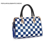 Free shipping 2014 new arrival handbag women s Shoulder Messenger handbag plaid bucket handbag brand bags