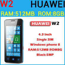 Original Huawei w2 unlocked windows phone 8 Dual core Qualcomm MSM8230 1.4GHZ GSM/WCDMA 900/2100MHz GPS wifi bluetooth phone