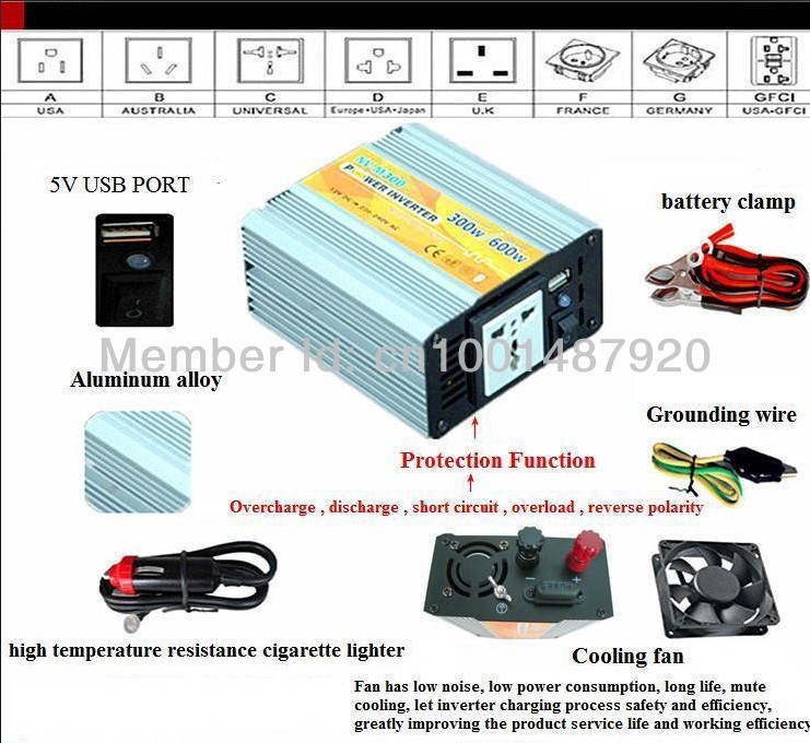 Купить 12V/24v dc-ac солнечной энергии инвертор/конвертер 300w для ...