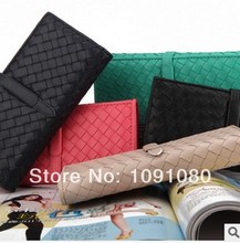 The new Korean version of the hand-woven casual pumping with Women Long fold wallet wallet