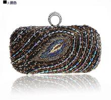 2015 latest ring diamond peacock women clutch Elegant noble women handbag Fashion sexy shoulder bags princess