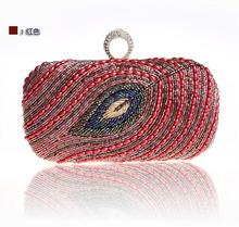 2015 latest ring diamond peacock women clutch Elegant noble women handbag Fashion sexy shoulder bags princess
