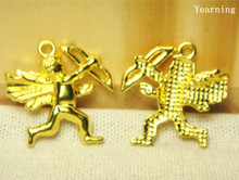 Yearning Accessories Zinc Alloy Gold Eros Cupid Charms Pendants Fit Bracelet Necklace 25 27 50pcs lot