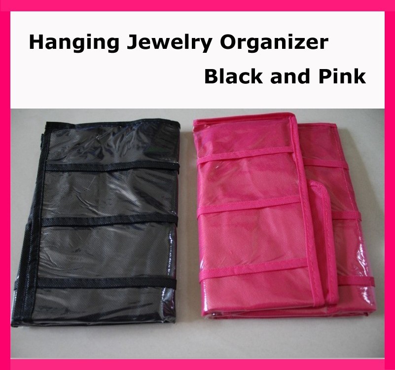 2pcs lot Hanging Jewelry Organizer two sided Organizer bag hangs As seen on TV Storage Bag