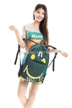 canvas bag backpack schoolbag cute smile Students new shoulder bag A095