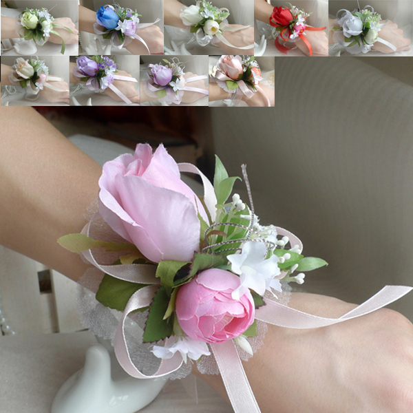 Silk flower wedding corsages