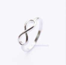 Boutique Silver Tone Weeding Party Bridesmaid Gift Love Girl Infinity Rings Love you forever Sister Best Gift Size 6