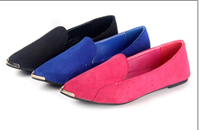 The new 2014 candy color hot metal point suede documentary shoes and the gourd ladle shoes