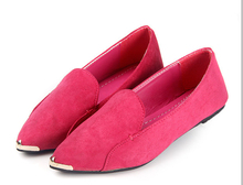 The new 2014 candy color hot metal point suede documentary shoes and the gourd ladle shoes