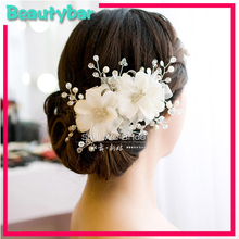 Free Shipping Hot Sale Promotional  Bridal Hairpin White/Red Handmade Beaded Wedding Hair Accessories
