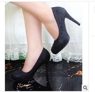 2014 new silver diamond wedding shoes ballroom shoeshigh heeled shoes shoes black and white red