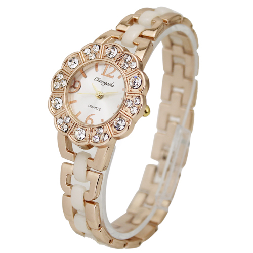 1PCS Golden Beautiful Fashion Diamond Face Women s Ladies Girls Jewelry Dress Quartz Wrist Watches Clocks