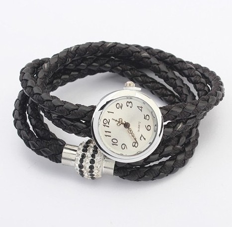 2014 New New Arrival Fashion Leather Twist Bracelet Watch Women Quartz Wrist Watches Y8871