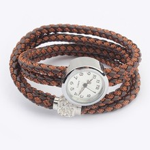 2014 New New Arrival Fashion Leather Twist Bracelet Watch Women Quartz Wrist Watches Y8871