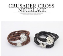 2014 New New Arrival Fashion Leather Twist Bracelet Watch Women Quartz Wrist Watches Y8871