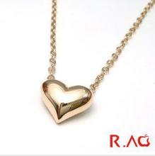 401 Fashion Italina Metal Lovely Heart Pendants 18K Gold Silver Plated Simple Chokers Necklaces for women