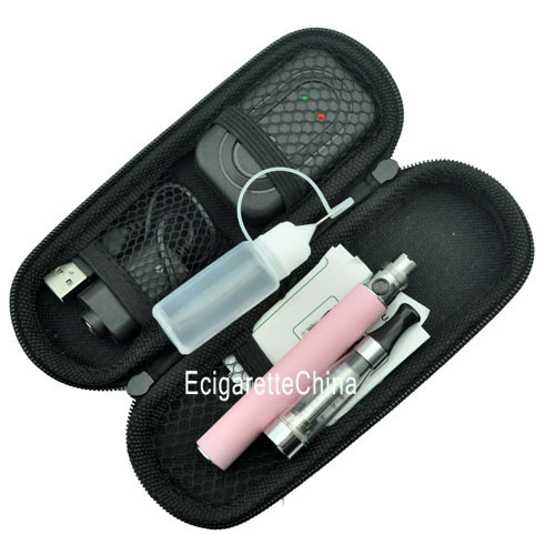 Ego 1300mAh CE5 Clearomizer atomizer Single E cigarette Starter Kit with Zipper Portable Bag pink transparent