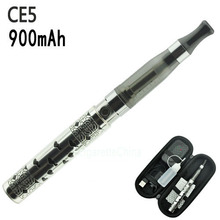 Ego 900mAh CE5 Clearomizer/Atomizer Single E-cigarette Starter Kit with Zipper Portable Bag(k7+black)free shipping