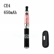 Ego CE4 Clearomizer 650mAh battery single zipper case E-Cigarette starter kit with ce4 pink atomizer vaporizer  free shipping