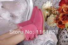 Australia women snow boots 2014 New 3280 Bailey Bow Short genuine leather women boots 5 Colors black red purple