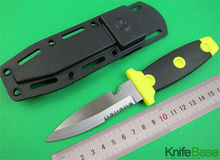 High Quality Kershaw 1008 diving knife Hunting knives tools 440C blade yellow black rubber handle with Original box free ship