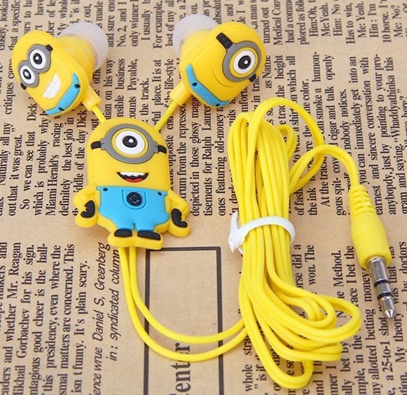 Free dropshipping Stylish Despicable Me The Minion Pattern General 3 5mm In ear Earphone for Various