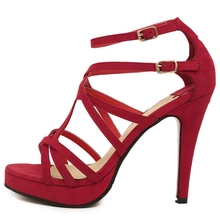 2014 New Arrival Black Blue Red Fashion Sexy High Heel Platform Party Wedding Women Summer Sandals