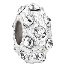 2PCS Lot Silver Plated Czech Drill Rhinestone Beads Charms Big Hole Fit for Bracelet DIY Pandora