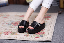 2014 summer new fashion explosion models slope with thick crust muffin sets foot wedges sandals for