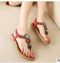 2014 fashion designs of flat thong sandals lady flat with ruby and diamond tow big yards