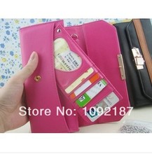 Korean fashion small lock touch buckle women wallet candy colored skin color models hit the imported