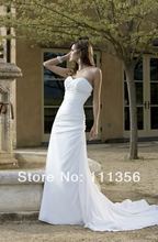 New Sexy Chiffon beading Wedding Dress Sweetheart Off The Shoulder Bridal Dresses Size 4 6 8