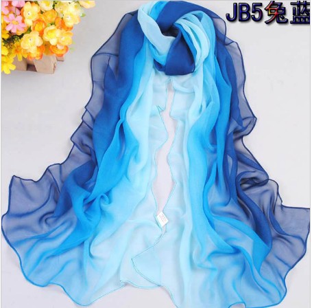Nice Chiffon Scarf Women High Quality Gradual colors chiffon georgette silk scarves shawl female long design