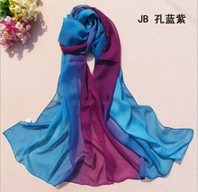 Nice Chiffon Scarf Women High Quality Gradual colors chiffon georgette silk scarves shawl female long design