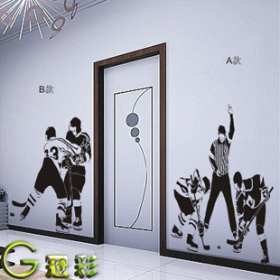 Sticker le hockey sur glace sous les lumières. chambre pour le texte ou