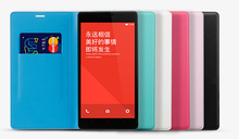 New Arrival! Xiaomi Redmi Note Original Leather case For Xiaomi Hongmi Red Rice Note MTK6592 Octa Core Phone