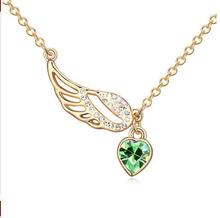 Free shipping Fashion and Retro Crystal Necklace -Heart Cupid