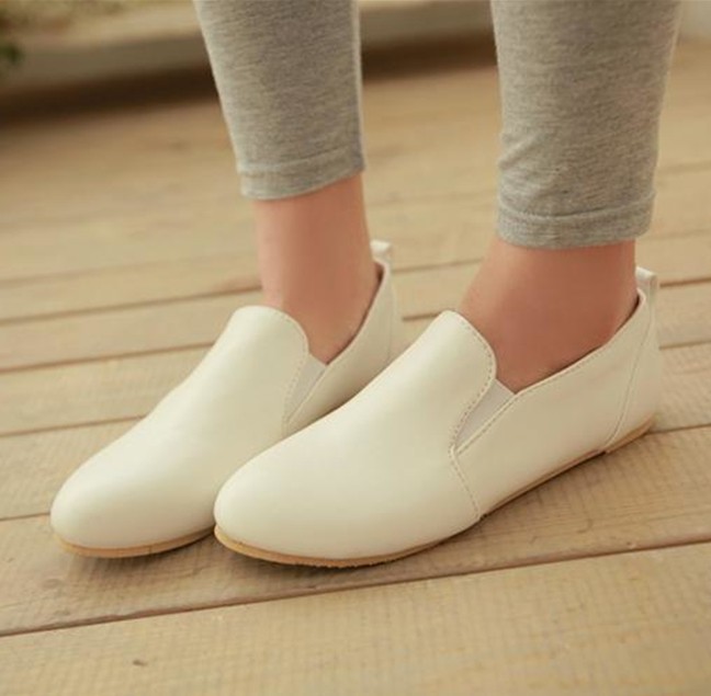 Free shipping white solid color women s shoes spring summer flats shoes ballet princess shoes for