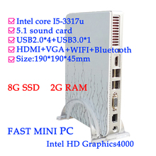FAST MINI PC THIN CLIENT MINI PCS intel I5-3317u  dual core 1.7GHz four channel  HDMI+VGA+bluetooth+WIFI windows xp