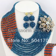 Nigerian Wedding African Beads Jewelry Set Crystal Beads Jewelry Set Free Shipping GS073 2