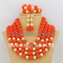 African Wedding Coral Beads Jewelry Set Pink Coral African Beads Jewelry Sets Nigerian Wedding Jewelry Free