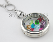 HQ 5mm birthstone floating locket charms Cupid stone March charms