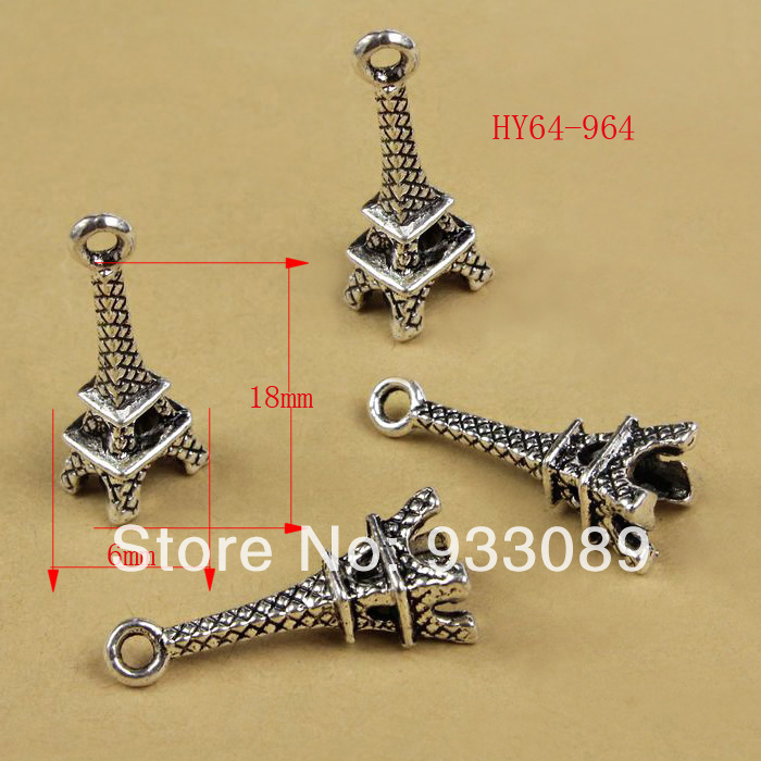 64 964 Free Shipping 50PCs Tibetan Silver 3D Eiffel Tower Charms Pendants Craft