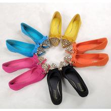 free shipping new glass stones pointed toe ballet flats women flats ballet flats for women 2014