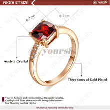 Limited Real Trendy Rings For Women Gorgeous 1ct Ruby Ring 18k Rose Gold Plated Austria Crystal