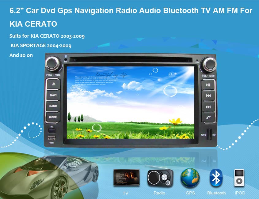 6 2 Car Dvd Gps Navigation Radio Audio Bluetooth Vehicle Navigation For KIA LOTZE Euro Star