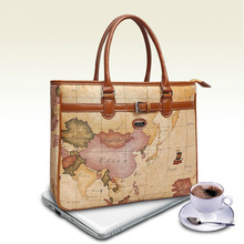 Fashion Computer Bag Ms professional waterproof shockproof Earth pattern notebook bag 13.3 14.1 14.4 inch Laptop handbag Bags