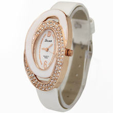 Top Sale Elegant White Oval Dial Ladies Girls Students Jewelry Diamond Analog Quartz Hours Wrist Watches, Free & Drop Shipping